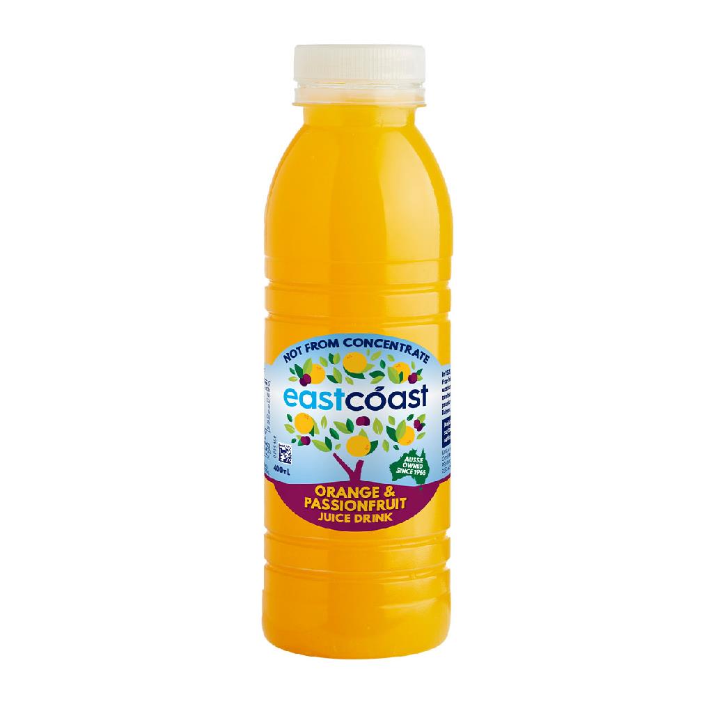 EASTCOAST - JUICE DRINK 35% - ORANGE & PASSIONFRUIT - 400MLS - 12PK ...