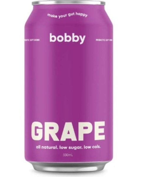 BOBBY – GRAPE – PREBIOTIC – CANS 330MLS – 12PK