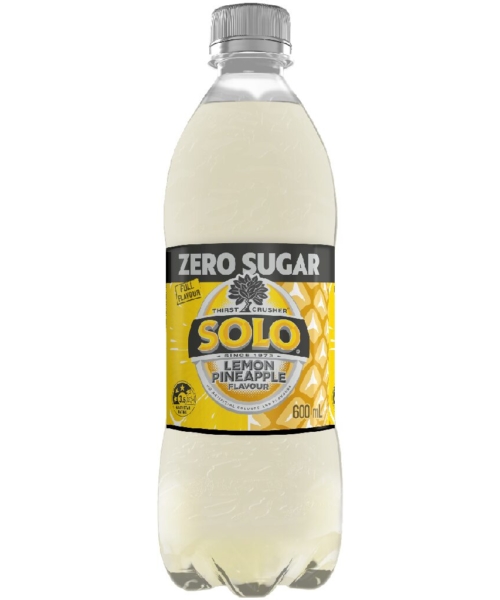 SOLO – LEMON PINAPPLE – ZERO SUGAR – PET 600MLS – 24PK