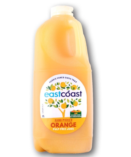 EASTCOAST – JUICE 100% – STRAINED ORANGE – 2LTS – 6PK