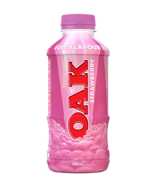 OAK – FLAVOURED MILK – STRAWBERRY – PET 500ML – 6PK
