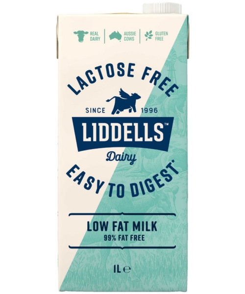 LIDDELLS – LACTOSE FREE LOW FAT MILK – 1LTS – 10PK