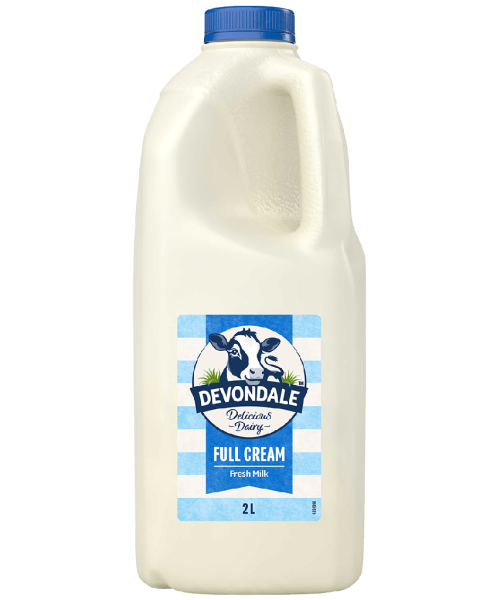 DEVONDALE FULL CREAM MILK – 2LTR – 6 PK