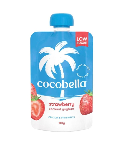 COCOBELLA – POUCH COCONUT YOGURT – STRAWBERRY – 110G – 8PK