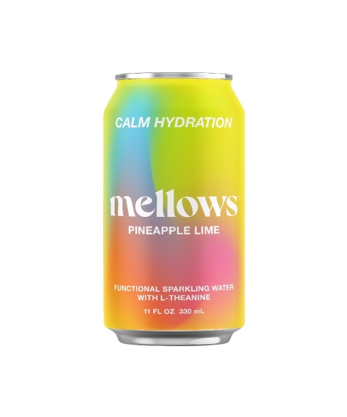 MELLOWS – SPARKLING WATER – PINEAPPLE & LIME – CANS 330ML – 24PK