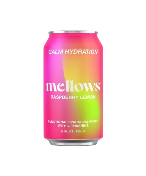 MELLOWS – SPARKLING WATER – RASPBERRY & LEMON – CANS 330ML – 24PK